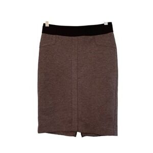 BCBG MaxAzria Pencil Skirt Gray Black Stretch Knit Mini Zipper Detail XS‎